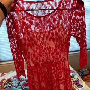Free People red lace dress